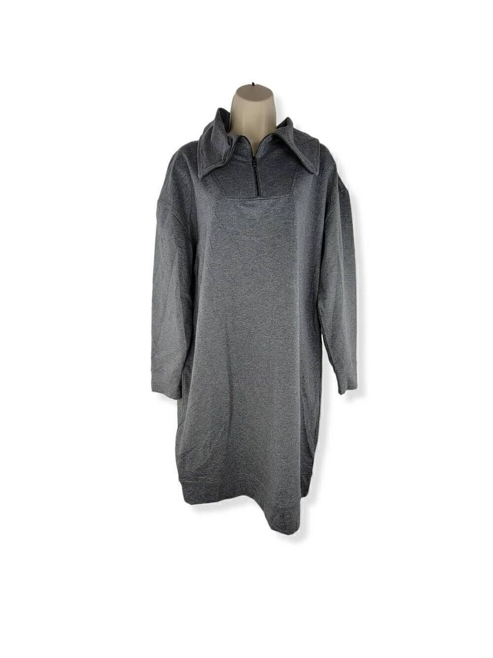 Nordstrom Gray Sweatshirt Dress 1/4 zip up Medium